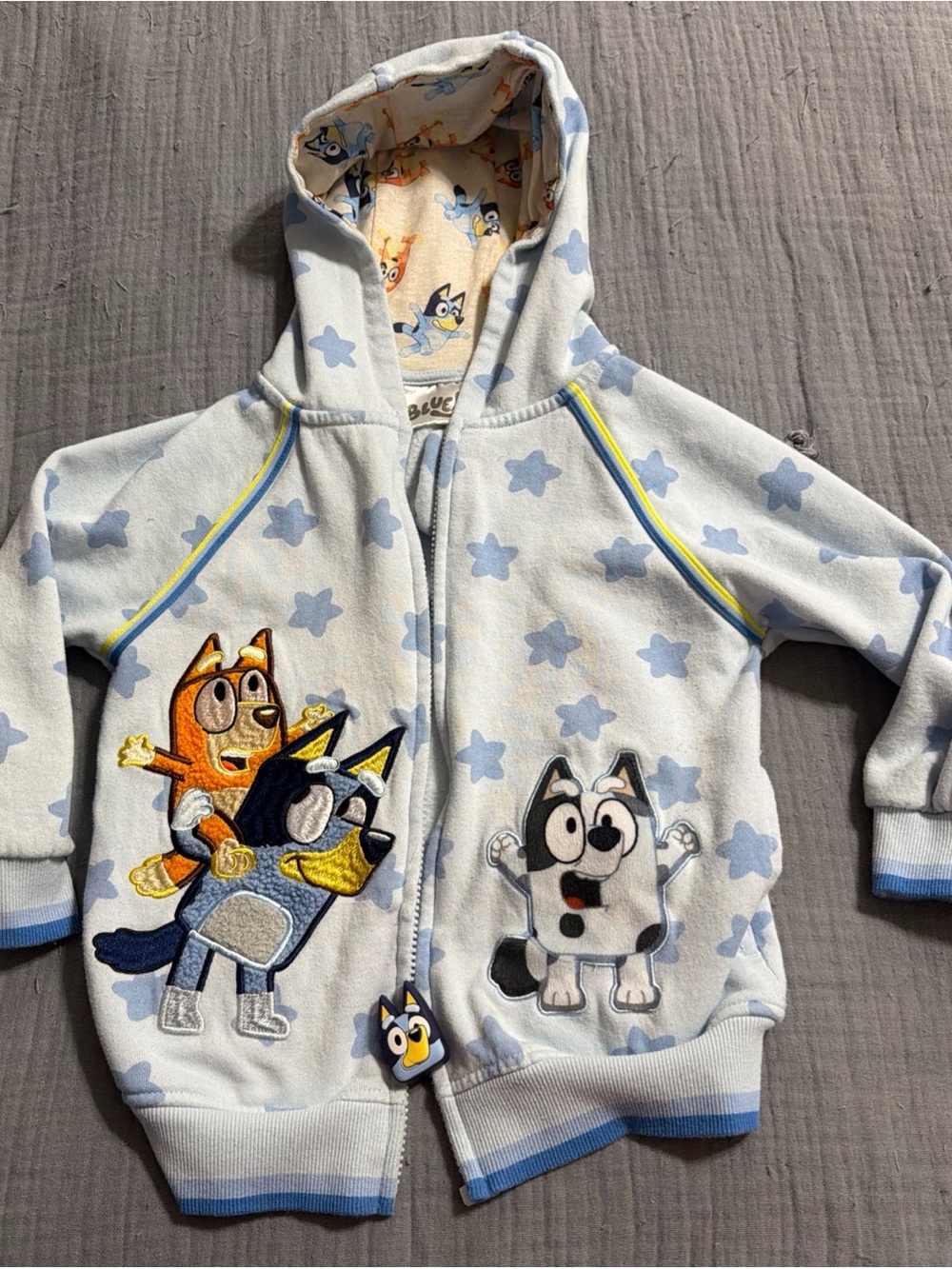 Disney Bluey & Bingo Boys Full Zip Fleece Hoodie Size 6.
